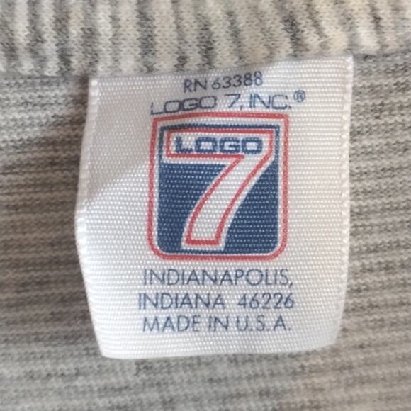 Vintage LOGO 7 Los Angeles Dodger's 1991 Gray Striped Single Stitch T-Shirt XXL - Picture 6 of 15